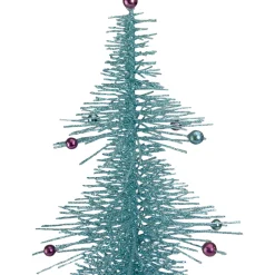 Allstate 2.5 Feet Tall And Smaller>16" Whimsical Turquoise Glittered Spike Table Tree - Unlit