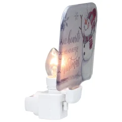 Northlight 4" White All Hearts Come Home For Christmas Glass Night Light