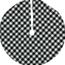 48 Inch And Smaller*Northlight 20" White And Black Buffalo Plaid Mini Christmas Tree Skirt