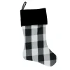 Stockings*Northlight 20" White And Black Buffalo Plaid Christmas Stocking With Cuff