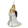 GKI/Bethlehem Lighting Wedding & Anniversary>4" White And Black Glittered Bride With Groom Glass Christmas Ornament