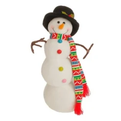 Plush Figures*Raz 21" White And Black Posable Christmas Snowman Decor