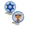 Kurt Adler 5" White And Blue Beaded Hanukkah Menorah Festive Night Light