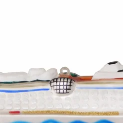 Christmas by Krebs Transportation>6" White And Blue Cruise Ship Christmas Ornament