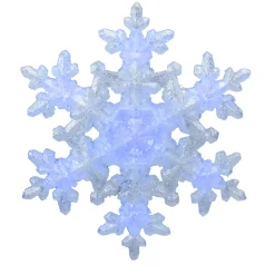 Snowflake Tree Toppers*Kurt Adler 9.25" White And Blue Lighted Sparkly Snowflake Christmas Tree Topper - Clear Lights