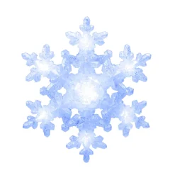 Snowflake Tree Toppers*Kurt Adler 9.25" White And Blue Lighted Sparkly Snowflake Christmas Tree Topper - Clear Lights