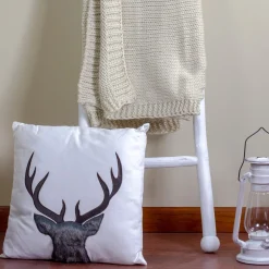 Pillows & Throws*Northlight 17.5 White And Brown Faux Fur Reindeer Throw Pillow Cover