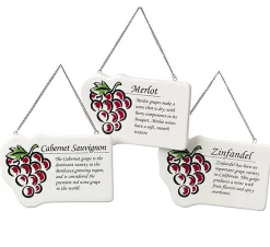 Midwest Food & Beverage>4.25" White And Brown Grape Hanging Plaque Christmas Ornament