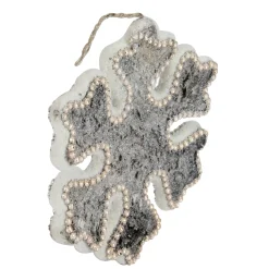 Northlight Snowflakes>8" White And Brown Rustic Embellished Christmas Snowflake Ornament