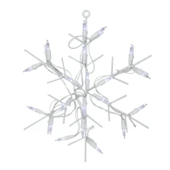 Window Decorations*Northlight 13" White And Clear Led Lighted Snowflake Christmas Window Silhouette Decoration