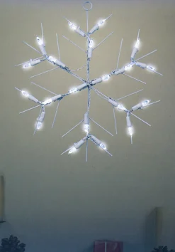 Window Decorations*Northlight 13" White And Clear Led Lighted Snowflake Christmas Window Silhouette Decoration