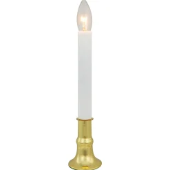Northlight 9" White And Gold C7 Light Christmas Candle Lamp With Timer