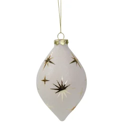 Northlight Stars>5" White And Gold Star Patterned Christmas Ornament
