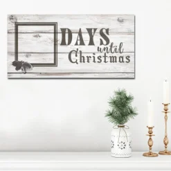 Advent Calendars*Crafted Creations 16" White And Gray "Days Until Christmas" Dry-Erase Advent Calendar