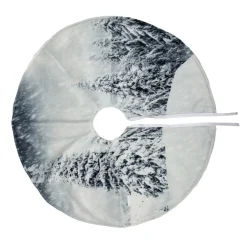 48 Inch And Smaller*Northlight 23" White And Gray Snowy Woodland Scene Mini Christmas Tree Skirt