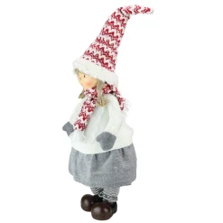 Gnomes*Northlight 24" White And Gray Young Girl Gnome Christmas Tabletop Decor