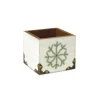 Gift Accessories*Melrose 4.5" White And Green Distressed Snowflake Christmas Storage Box