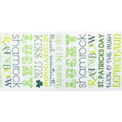 Contemporary Home Living 72" White And Green Rectangular Printed St. Patrick's Day Table Runner