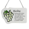 Midwest Food & Beverage>4" White And Green Riesling Wine Grape Plaque Ceramic Christmas Ornament
