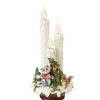 Raz 14" White And Green Wilderness Animals C7 Flame Tipped Christmas Candle Lamp