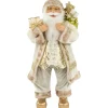 Santa Figures*Northlight 24" White And Ivory Santa Claus With Gift Bag Christmas Figure