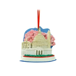 Kurt Adler Travel & Destinations>3.25" White And Pink Washington Dc Monumental Scene Christmas Ornament