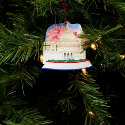 Kurt Adler Travel & Destinations>3.25" White And Pink Washington Dc Monumental Scene Christmas Ornament