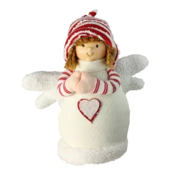 Table Top Pieces*Northlight 9" White And Red Angel Boy With Heart Christmas Tabletop Decoration