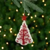 Northlight Trees & Wreaths>6" White And Red Christmas Tree Glass Ornament