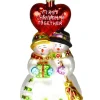 GC Home & Garden Snowmen>6.5" White And Red "First Christmas Together Ornament" Snowman Hand Blown Glass Figurine Ornament