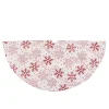 Mini Tree Skirts*Northlight 20" White And Red Glitter Snowflake Mini Burlap Christmas Tree Skirt
