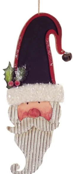 Melrose Santa Claus>13" White And Red Santa Claus With Chalkboard Hat Hanging Christmas Ornament