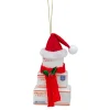 Northlight Occupations>4.5" White And Red "Usps Priority Mail" Stacked Packages Santa Hat Christmas Ornament