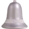Christmas by Krebs Bells & Jingle Buddies>9" White And Silver Dot Shatterproof Christmas Bell Ornament