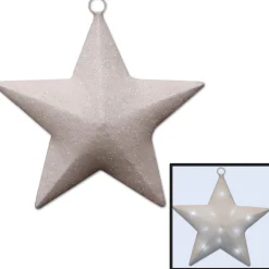 Beistle 16" White And Silver Glittered Light-Up County Western Sparkle Star