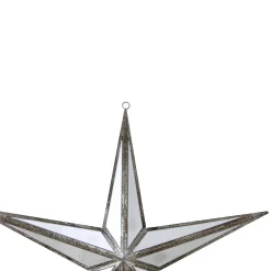 Northlight Stars>11" White And Silver Mirrored 5-Point Star Christmas Ornament