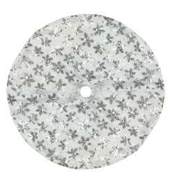 Mini Tree Skirts*Northlight 20" White And Silver Sequin Snowflake Mini Christmas Tree Skirt