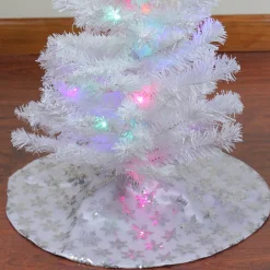 Mini Tree Skirts*Northlight 20" White And Silver Sequin Snowflake Mini Christmas Tree Skirt