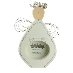 Roman 9.5" White Angel Blessings Happy Anniversary Wooden Photo Frame