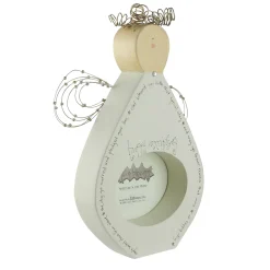 Roman 9.5" White Angel Blessings Happy Anniversary Wooden Photo Frame