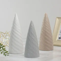 Table Top Pieces*Northlight 10" White Ceramic Cone Tree Christmas Decoration