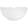 48 Inch And Smaller*Northlight 48" White Christmas Tree Skirt With A Pom Pom Border
