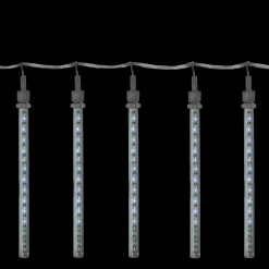 Kurt Adler 8 White Double Sided Mini Snowfall Icicle Christmas Light - 0.5 Ft Clear Wire