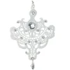 Melrose Victorian>9.5" White Elegant Jeweled Lace Doily Style Christmas Ornament
