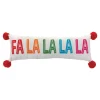 Pillows & Throws*Melrose 26" White Embroidered "Fa La La La La" Rectangular Christmas Throw Pillow