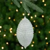Northlight Finials>5.5" White Glitter Spiral Coiled Wire Finial Christmas Ornament