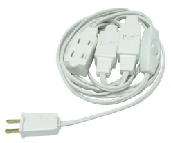 Northlight 12' White Indoor Polarized Extension Power Cord With 9-Outlets