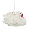 Northlight Animals>3.75" White Iridescent Glass Swan Christmas Ornament