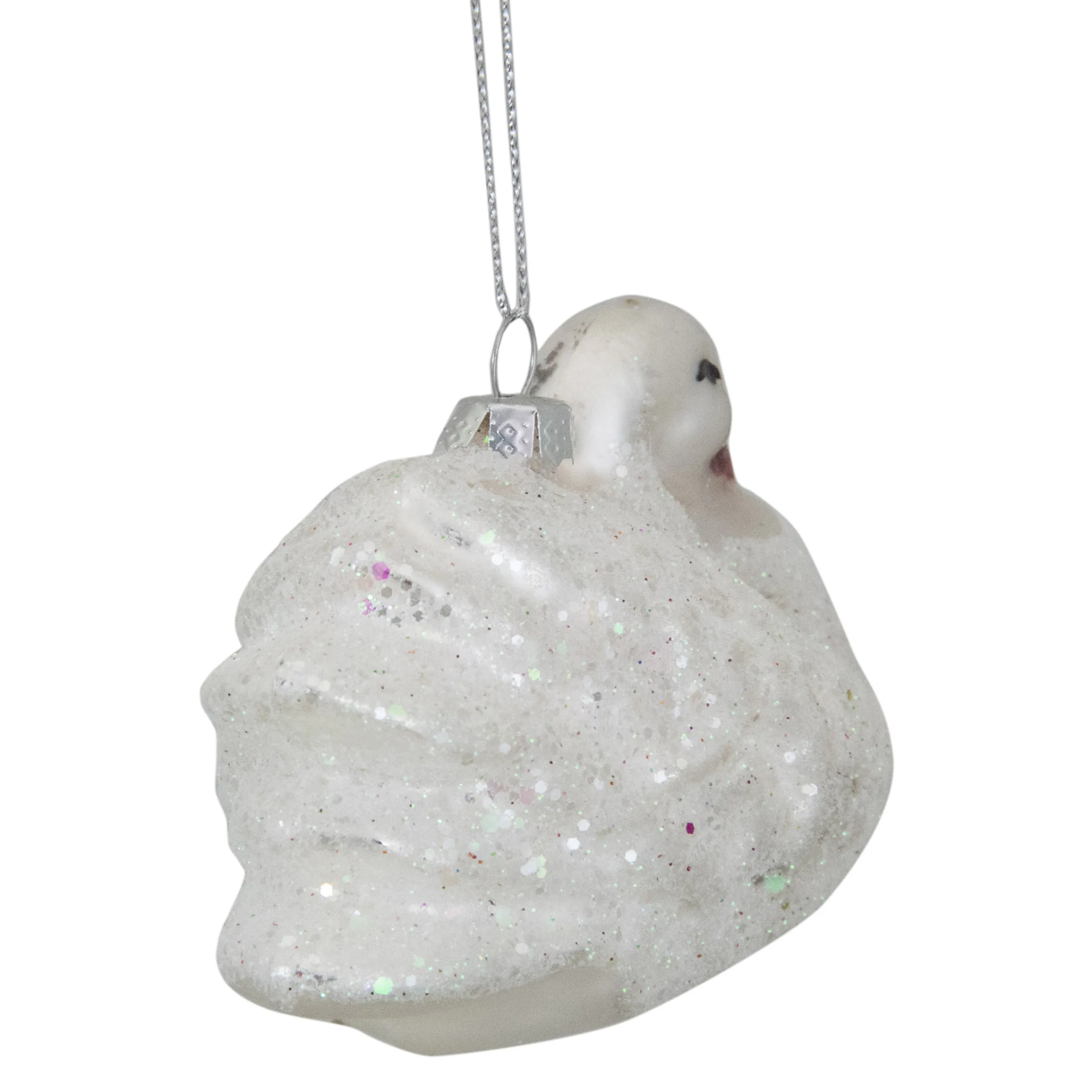 Northlight Animals>3.75" White Iridescent Glass Swan Christmas Ornament