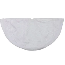 48 Inch And Smaller*Northlight 48" White Iridescent Glitter Snowflake Christmas Tree Skirt